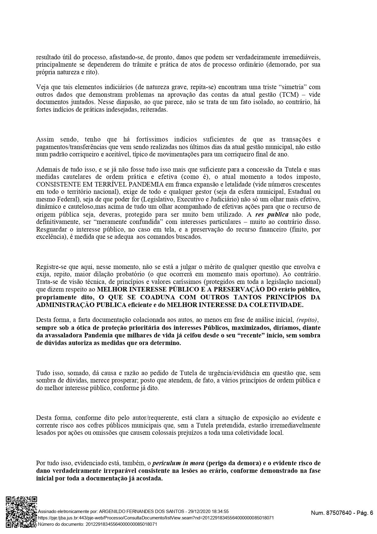 Justiça bloqueia contas da Prefeitura de Vereda após denúncias