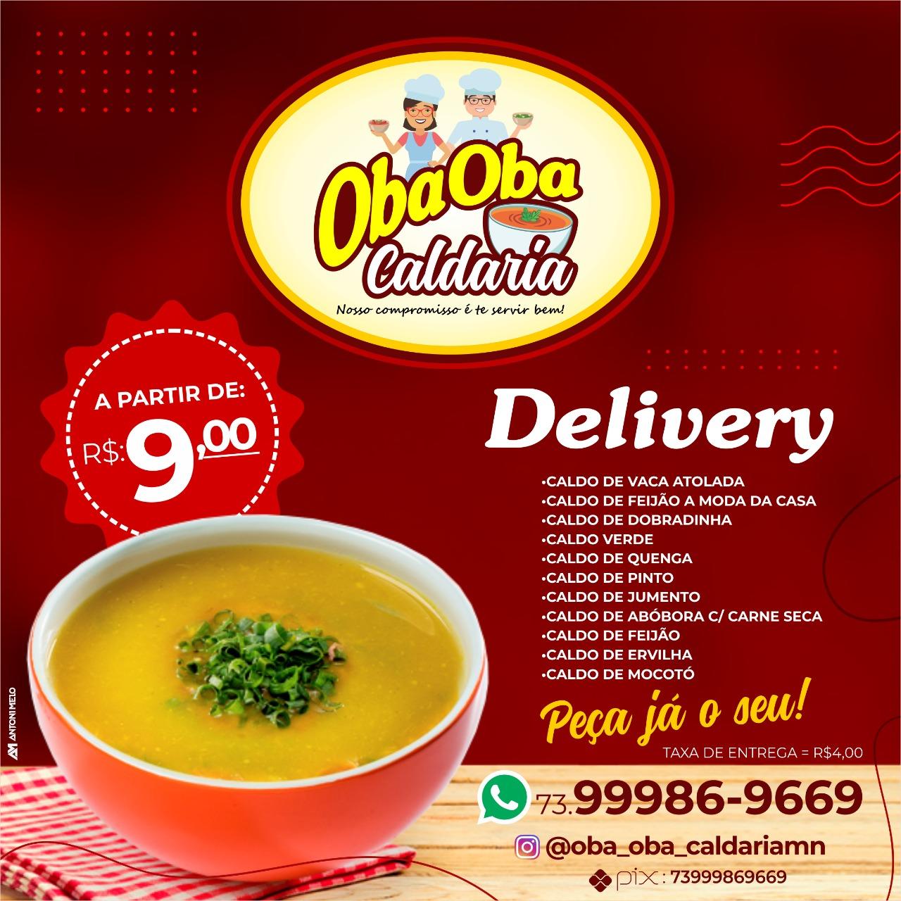 Medeiros Neto: inaugura nesta quarta (9) a Oba Oba Caldaria Delivery