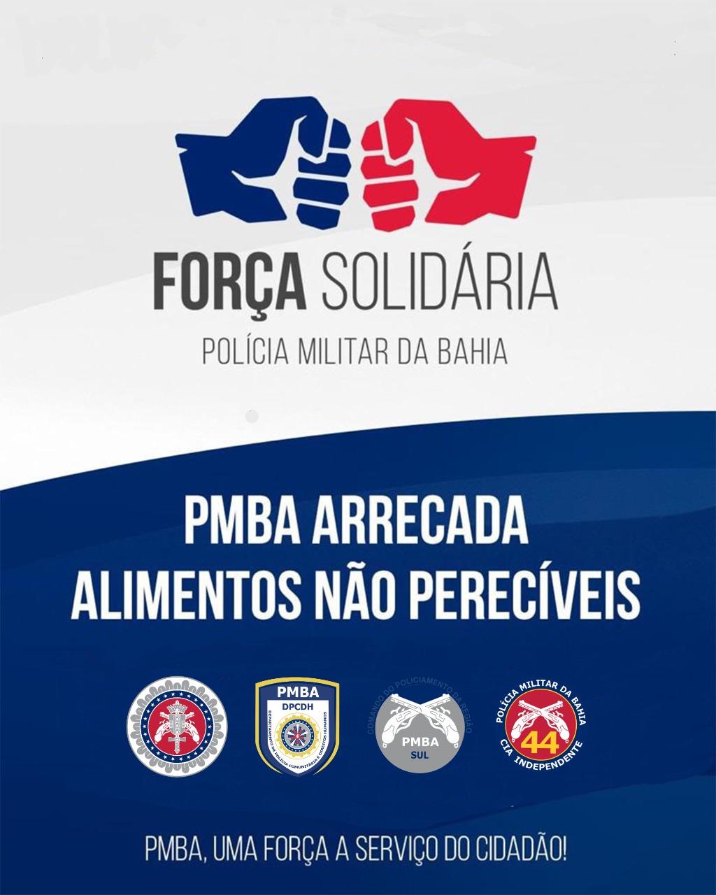 Polícia Militar, por meio da 44ª CIPM, realiza campanha “Força Solidária”, para arrecadação de alimentos; Veja como participar