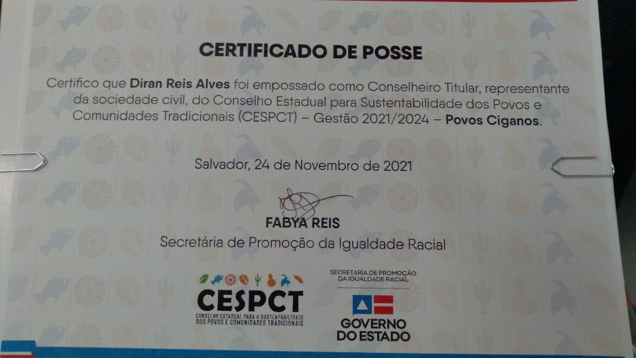 Ex-vereador de Medeiros Neto, Diran Cigano é escolhido para representar os povos ciganos em conselho estadual da Bahia