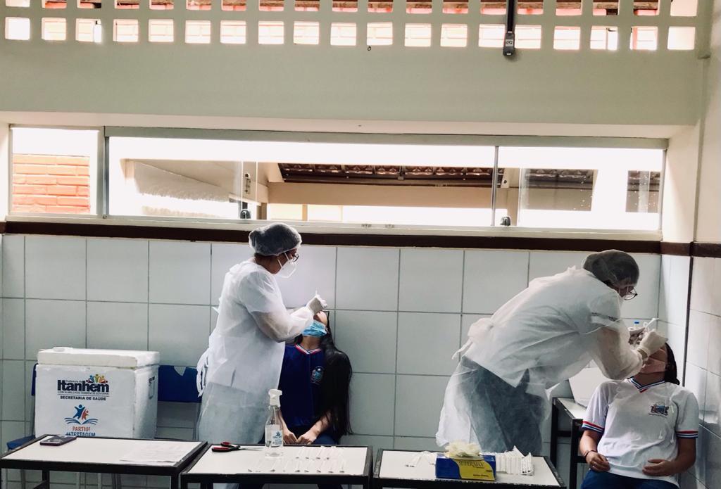Itanhém adere ao projeto “Partiu! #Testagem” e realiza testes de Covid-19 em alunos e colaboradores das escolas