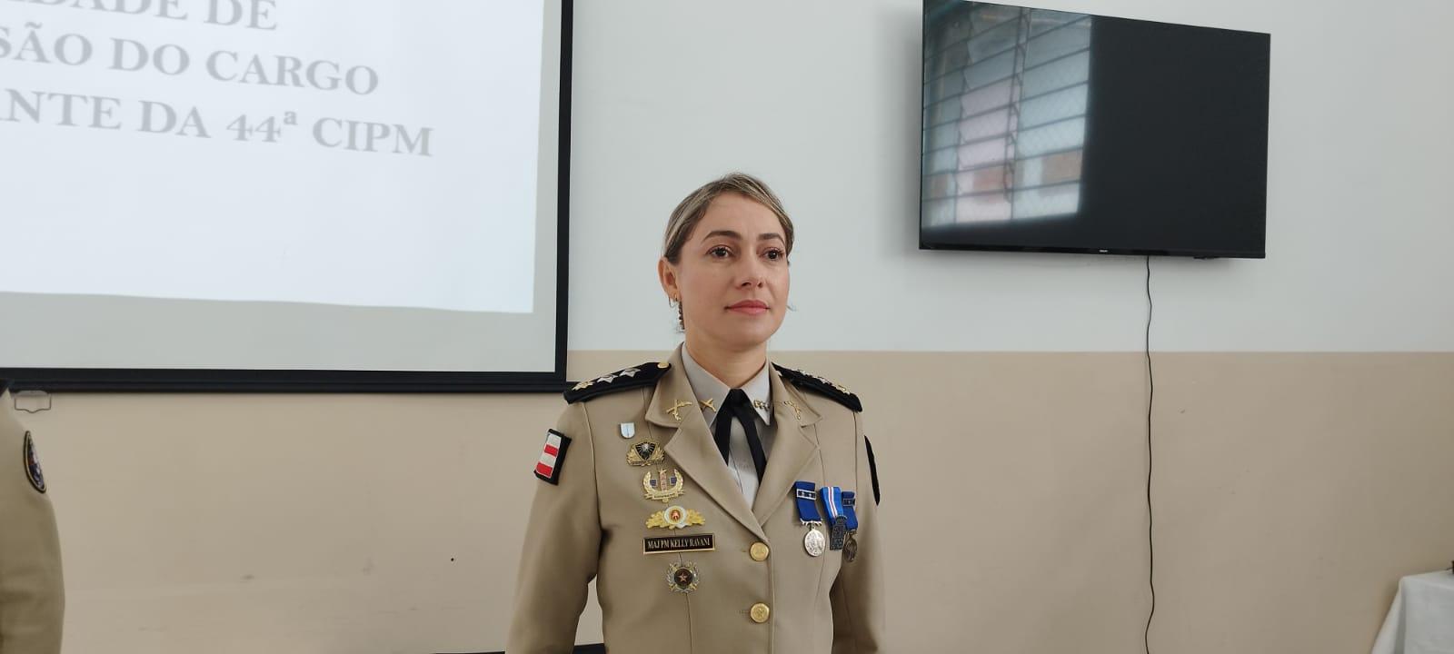 Major Kelly Ravani assume o comando da 44ª CIPM/Medeiros Neto