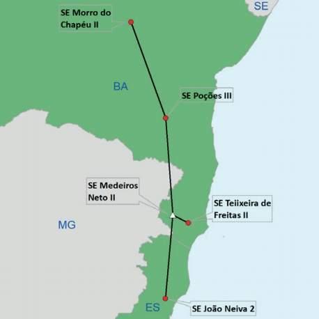 Neoenergia constrói rede de transmissão elétrica que ligará o ES à Bahia. Estator chega em Medeiros Neto